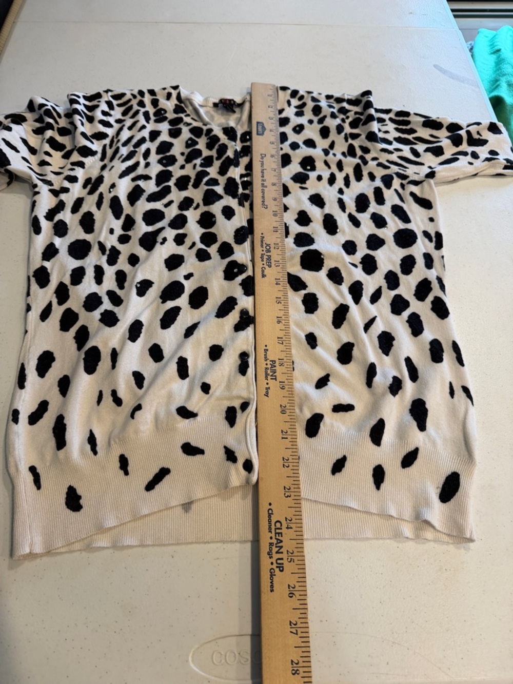 #452.🪷Xhilaration Black and White Spot Print Sweater. Xl - Picture 3 of 8